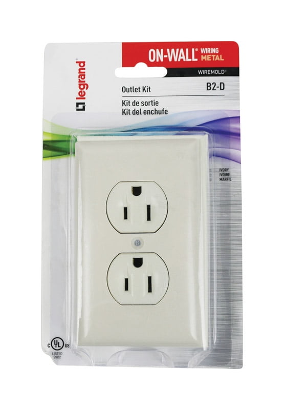 Wiremold  1.1 in. Rectangle  Plastic  1 gang Outlet Box  Ivory