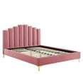 thumbnail image 2 of Modway Olivia Lit Plateforme Grand Format en Velours de Performance et Polyester, Rose Poussiéreux, 2 of 11