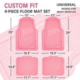 thumbnail image 4 of Heavy Duty Rubber Floor Mats 4-PiecePink Car Mats Full Sets Anti-Slip Waterproof Universal Trim-to-Fit for Car SUV Truck Durable All Weather Automotive Car Mats for Women Girly All Pink, 4 of 10