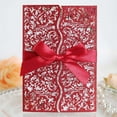 thumbnail image 6 of ZPAQI 20pcs Glitter Hollow Invitations Cards with Envelopes Ribbon for Wedding Invite, 6 of 20