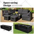 thumbnail image 3 of Patiojoy 8PCS Patio Conversation Set Sectional Sofa Set, All-Weather PE Rattan, Tempered Glass Table & Washable Cushion Covers Grey, 3 of 6