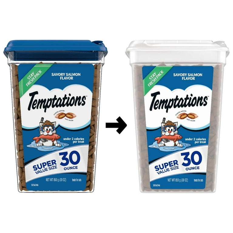 TEMPTATIONS Treats Savory Salmon Flavor, 30 oz. Tub TEMPTATIONS Treats Savory Salmon Flavor, 30 oz. Tub