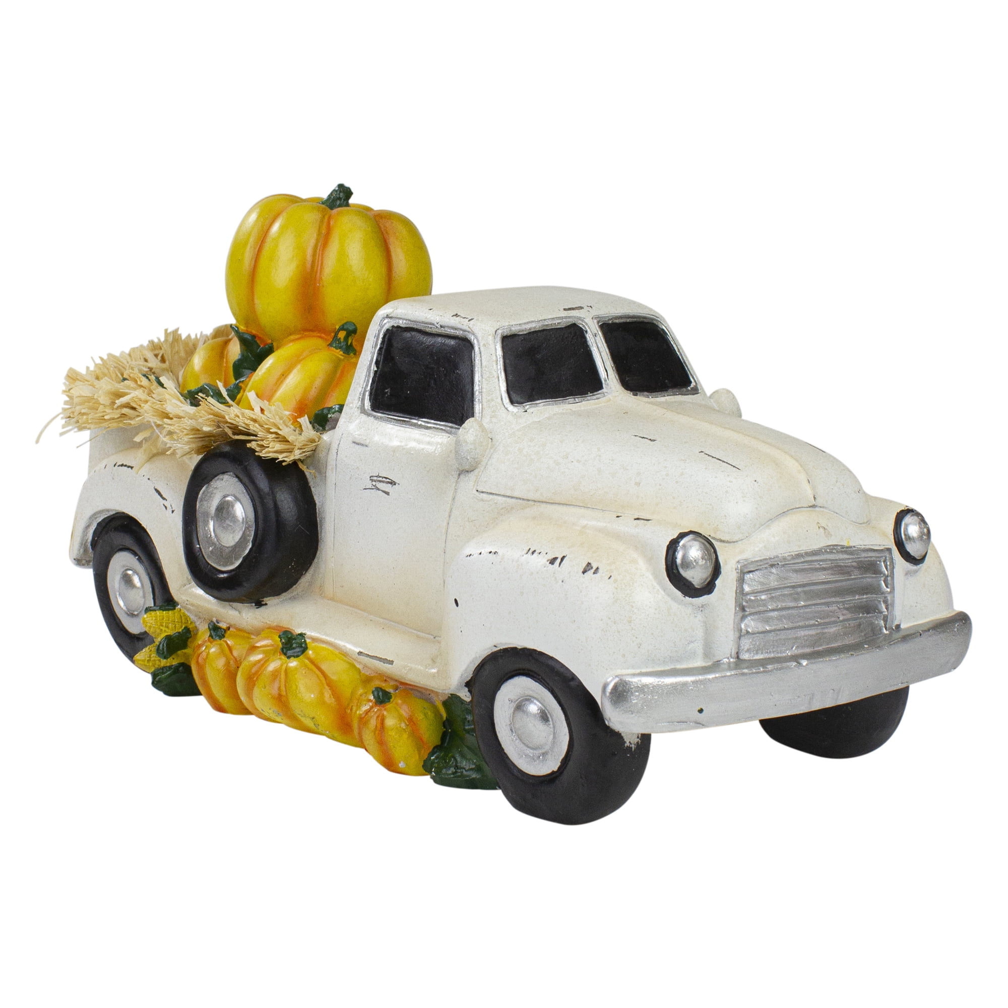 Blue Resin Truck with Pumpkins Fall Figure 