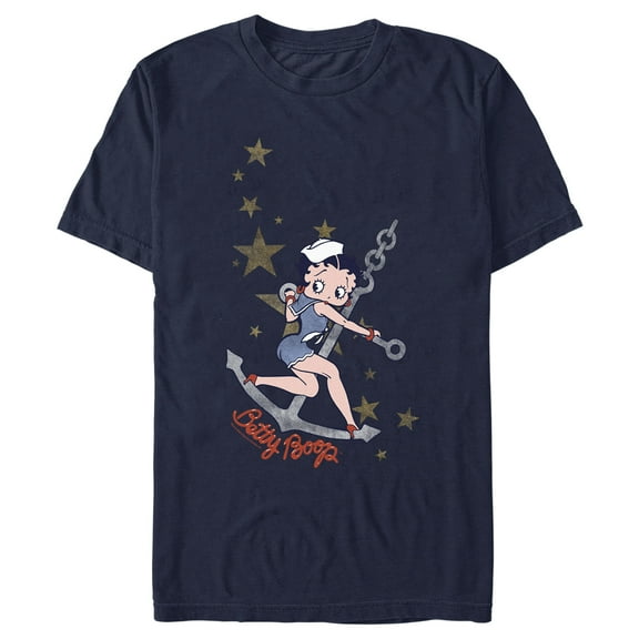 Men's Betty Boop Sailor Betty  Graphic Tee Navy Blue X Large