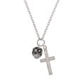 thumbnail image 2 of Delight Jewelry Silvertone Diagonal Banded Barrel with Lime Green Crystals Spinner I Have Plans for You Engraved Cross Zoey Necklace, 28", 2 of 4