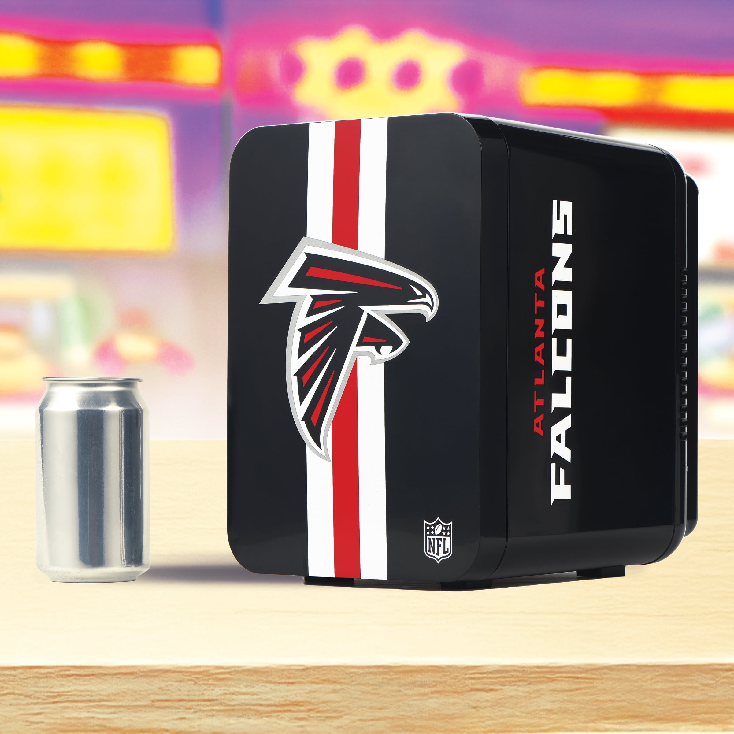 NFL Atlanta Falcons Mini Fridge, Black, 4L, 6 Cans