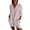 Pink, variant on QASIEATN Button Down Shirts for Women 3/4 Sleeve Linen Cotton V Neck Tops Casual Loose Work Blouses