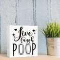 thumbnail image 6 of Zomyto 5"x5" Funny Bathroom Wood Sign Live Laugh Poop Wood Block Sign, 6 of 6