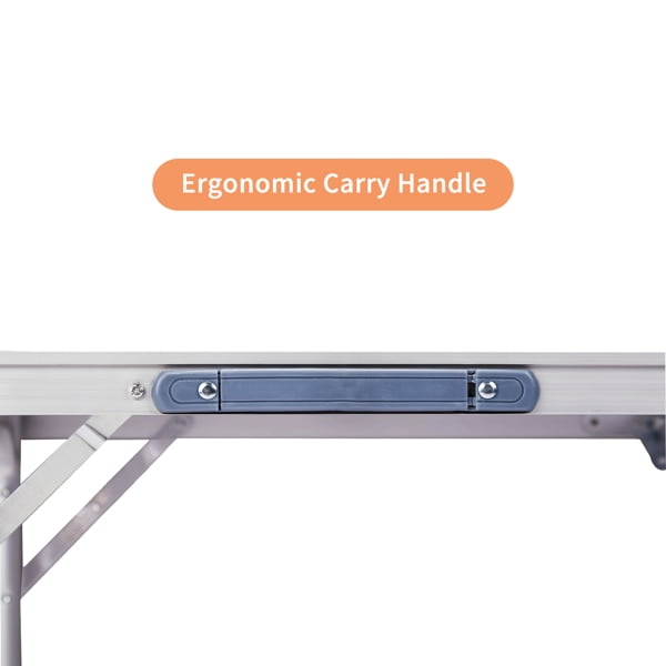 4Ft Portable Multipurpose Folding Table 70lb Capacity - Wood Grain Lightweight Camping Table,Portable for Indoor/Outdoor, Locking Legs