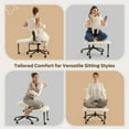 thumbnail image 6 of Pinmoco Ergonomic Cross Legged Office Chair, Wide Teddy Fabric Criss Cross Desk Swivel Seating for Home, White, 6 of 12