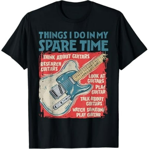 Guitar Lake Love Playing Guitar Musician Guitarist Funny Gift Shirt Music Lover Band Retro T-Shirt Unisex Adult Tees