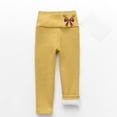 thumbnail image 4 of NAISIBABY Girls Fleece Lined Leggings, Christmas Bow Stretchy High Waisted Winter Thermal Tights Yellow 5T, 4 of 5