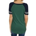thumbnail image 4 of Summmer Inleife Women's Casual Color Matching Striped Round Neck Blouse Short Sleeve Basic Tee Tops, 4 of 7