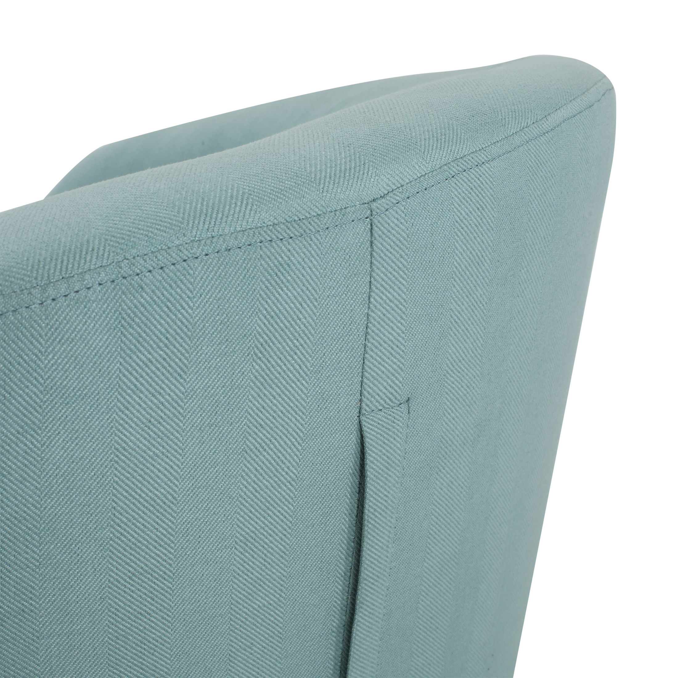 Contemporary Swivel Glider Chair, Light Blue