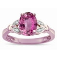 thumbnail image 3 of Star K � Oval 8x6 Created Pink Sapphire Marquee Design Engagement Promise Ring, 3 of 9