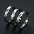 thumbnail image 6 of 6mm Stainless Steel Men Womens White Princess Cut Cz Bands Silver Ring Size 6-13, 6 of 7