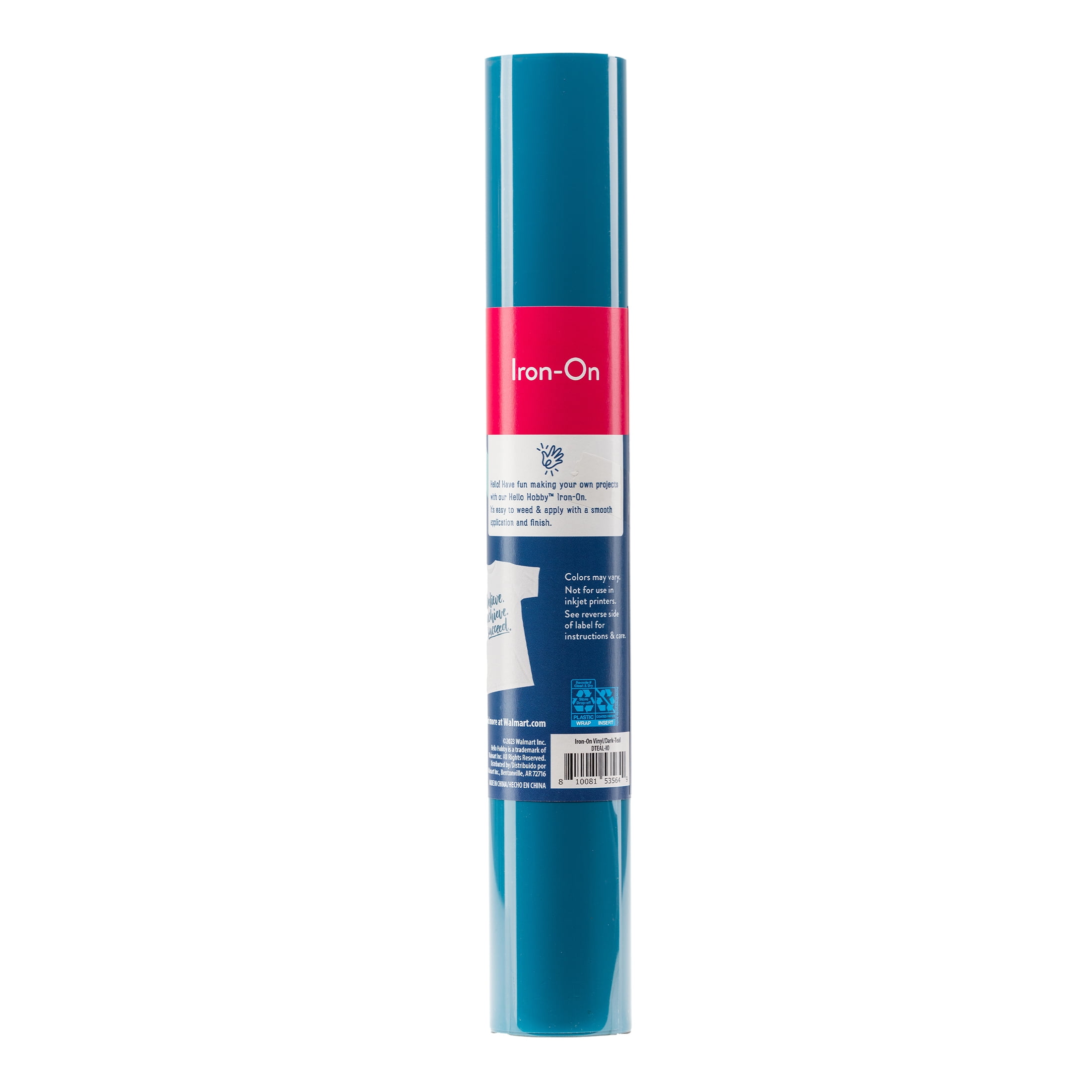 (3 pack) Hello Hobby 12" x 2' Dark Teal Iron-On Craft Vinyl Roll