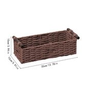 Woven Storage Basket for Shelves, Small Wicker Baskets for Shoes,Towel, Toy Baskets Storage with Handles, 14 x 6 x 4 Inches