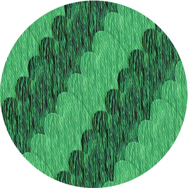 Ahgly Tapis Rond Lavable en Machine Intérieur Transitionnel Vert Forêt, 4 Pieds Rond