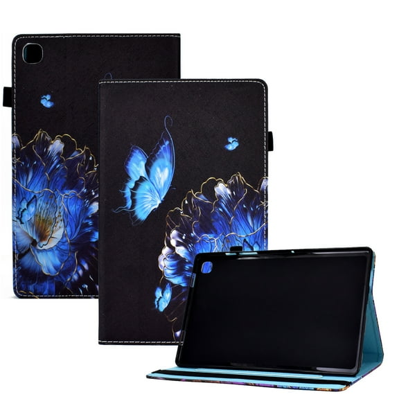 Dteck Smart Case for Samsung Galaxy Tab A7 10.4" SM-T500 T505 (2020) 10.4-inch,Magnetic Card Wallet Patterned Folio Case Leather Kickstand Shockproof Automatic wake/sleep Cover,Blue Flower