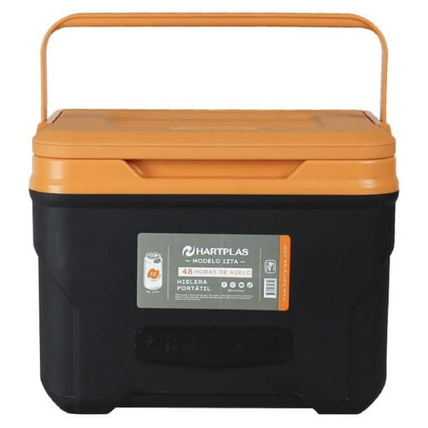 Hielera Hartplas Orizaba Capacidad 13 Qt 12.3 Litros naranja M