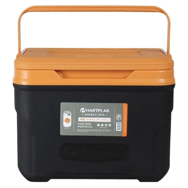 Hielera Hartplas Orizaba Capacidad 13 Qt 12.3 Litros naranja M