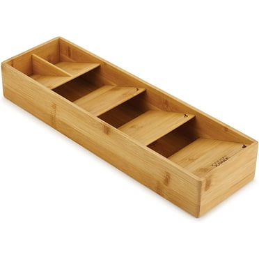 Joseph Joseph DrawerStore Bamboo Drawer Organizer for Silverware, Cutlery & Flatware