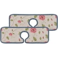 thumbnail image 5 of 4 Pcs SKYSONIC Faucet Absorbent Mat Pattern of Flowers Washable Counter Drying Pads Behind Faucet for Kitchen Bathroom, 5 of 7