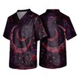 thumbnail image 2 of Domuza Halloween Scrub Tops for Men Horror Funny Graphics V-Neck Short Sleeve Work Uniform Shirts Comfy Soft Relaxed Fit Medical Workwear XL, 2 of 5