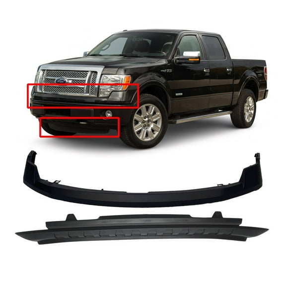 DCP Front Bumper Cover Kit For Ford F-150 XL 2009-2014 W/O Fog Hls FO1095227