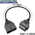 thumbnail image 2 of OBD1 Scanner Connector, OBD1 12Pin Male to OBD2 16Pin Female Socket Convert Cable Adapter, Car Code Diagnostic Extension Tool Compatible with OBD II Diagnostic Interface (1PC), 2 of 6