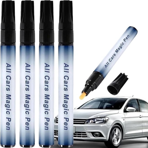 All Cars Magic Pen, Magic Car Scratch Removal Pen, Quick Fix for Scratches and Paint Damage, Car Paint Scratch Waterproof, Easy To Use, Fits All Car Colors (4PCS)