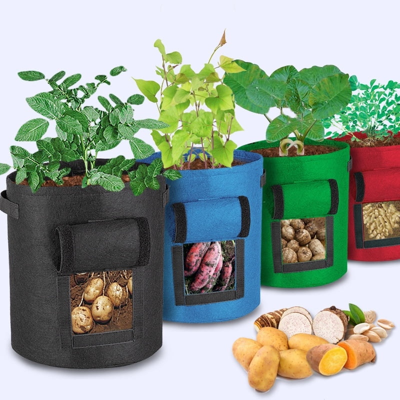 4pcs Grow Planter Bags Garden Planting Pots for Growing Potato Vegetables Chili 