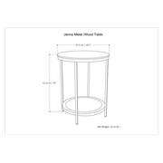 Simpli Home Jenna 18 inch Wide Solid Mango Wood and Metal Round Side Table in Natural