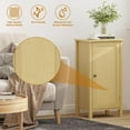 thumbnail image 4 of GarveeHome Bamboo Floor Cabinet with Woven Rattan Door, 2-Tier Storage Cabinet for Bedroom, Living Room, Slim Design, Wood, 4 of 7
