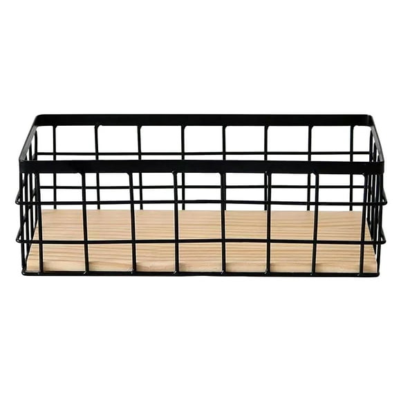 No Drilling Wall Hanging Mounted Metal Wire Baskets Kitchen Organization Storage