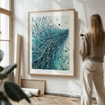 thumbnail image 2 of Abstract Blue and Green Art - Painting Oak Framed Wall Art Print 16 x 24 inches, 2 of 15