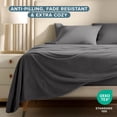 thumbnail image 3 of Bare Home Cozy Fleece Sheet Set - Extra Plush Polar Fleece - Deep Pocket - Full, Gray, 3 of 10
