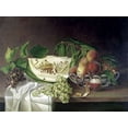 thumbnail image 2 of Peale, Charles Willson 18x14 Black Ornate Wood Framed with Double Matting Museum Art Print Titled - Still Life With Fruit, 2 of 4