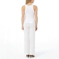 thumbnail image 6 of Womens Casual Wide Leg Pants Summer Beach Drawstring Palazzo Trousers Elastic Wasited Slacks with Pockets White M, 6 of 7