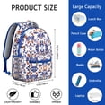 thumbnail image 2 of Boho Floral Print Students Backpack Durable and Adjustable School Bag with Artistic Sunflower and Daisy Pattern, Perfect for Student and Student, School and Travel, 2 of 6