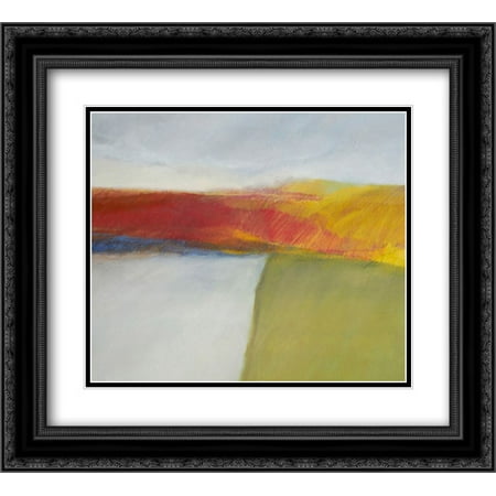 206 Matt - Landscape Overflowing 2x Matted 22x20 Black Ornate Framed Art Print by Engeln, Skadi