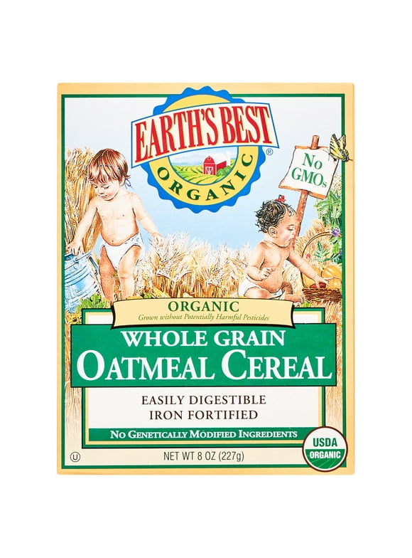 Earth's Best Organic Stage 1 Oatmeal Infant Baby Cereal, 8 oz Box