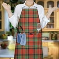 thumbnail image 6 of Red Green Checkerboard Checkered Pattern Apron-Garden Aprons for Women with Pockets-Cotton Linen Waterproof Kitchen Cooking Gardening Aprons Adjustable for Kitchen,Cooking,BBQ and Salon 33x27 Inch, 6 of 7