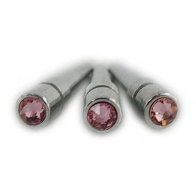 WE Games Chevilles de Cribbage Chromées - Cristaux Swarovski - Ensemble de 3 - Rose Pâle