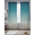 thumbnail image 2 of Teal Blue Ombre Sheer Curtains 96 Inch Length 2 Panels Set Window Treatments, Contemporary Gradient Abstract Art Rod Pocket Semi Curtains for Living Room/Bedroom/Kitchen Décor, 104"W x 96"L, 2 of 7