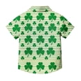 thumbnail image 3 of Favoffer Big Kid Boys Girls Button-Up Shirt Spring Summer St. Patrick's Day Print Pocket Breathable Collared School Uniform Top for School Daily Home Holiday Sizes 2-15Y, 3 of 7