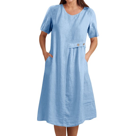 Casual Dresses For Women Sevevn Women's Fashion Holiday Summer Solid Color Sleeveless Hollowed Out Party Midi Beach Dress Summer Dresses