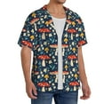 thumbnail image 4 of Disketp Men's Hawaiian Colorful Mushrooms Print Shirts Button Down Holiday Beach Shirts-Medium, 4 of 7
