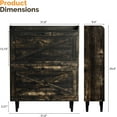 thumbnail image 2 of VINGLI Farmhouse Shoe Cabinet with 2 Flip Drawers, 31.6" Ultra Slim Hidden Storage Organizer for Entryway, Rustic Brown & Wood Tapered Legs, 2 of 20